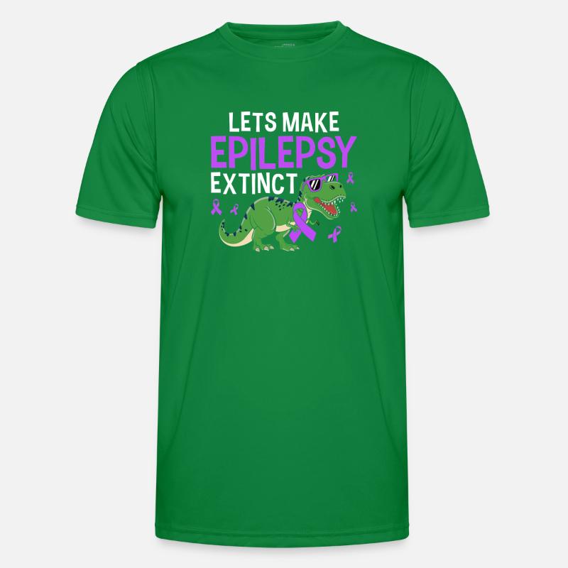 Lets Make Epilepsy Extinct Funny Dinosaur Men's Functional T-Shirt