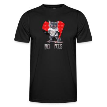 Katze no NZS Antifa - Männer Funktions-T-Shirt - Schwarz - Vorne - AI Model Male 178 dark (178cm)