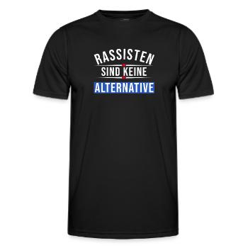 Rassisten sind keine Alternative Anti-Rechts - Männer Funktions-T-Shirt - Schwarz - Vorne - AI Model Male 178 dark (178cm)
