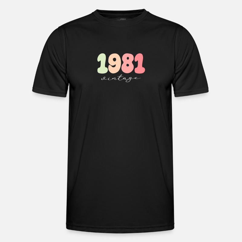 Anniversaire Année de naissance 1981 - T-shirt sport Homme - noir