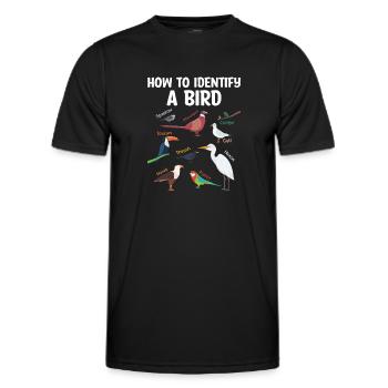 Comment identifier un ornithologue ornithologue - T-shirt sport Homme - noir - Devant - AI Model Male 178 dark (178cm)