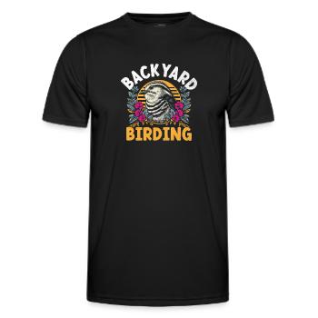 Backyard Birding Watching Birdwatching Birder - Men's Functional T-Shirt - black - Front - AI Model Male 178 dark (178cm)