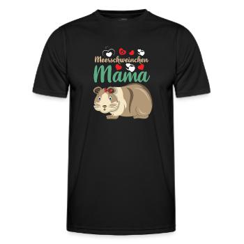 Cochon d’Inde Maman Amour sincère - T-shirt sport Homme - noir - Devant - AI Model Male 178 dark (178cm)