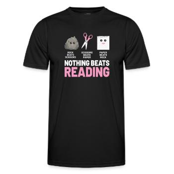 Rien ne vaut la lecture Rock Paper Scissors Drôle - T-shirt sport Homme - noir - Devant - AI Model Male 178 dark (178cm)