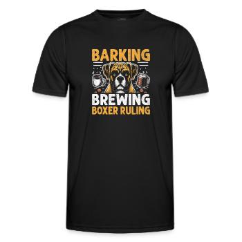 Aboyement Brassage Boxer Régner Amateur de café Chien - T-shirt sport Homme - noir - Devant - AI Model Male 178 dark (178cm)