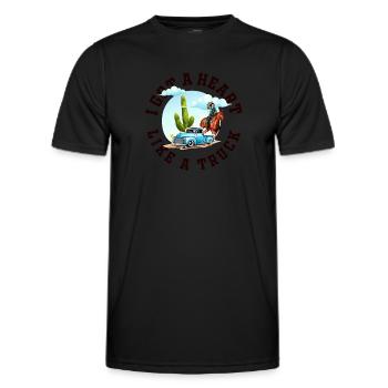Ich habe ein Herz wie ein Truck - Männer Funktions-T-Shirt - Schwarz - Vorne - AI Model Male 178 dark (178cm)