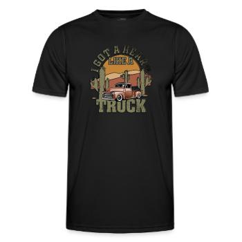 I Got A Heart Like A Truck - Men's Functional T-Shirt - black - Front - AI Model Male 178 dark (178cm)