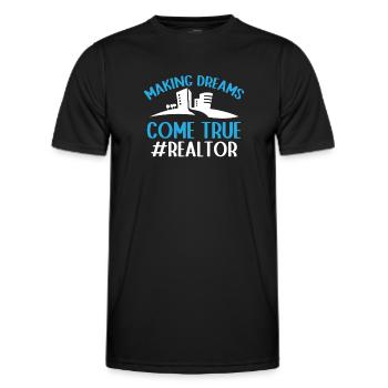 Agents immobiliers Agents immobiliers - T-shirt sport Homme - noir - Devant - AI Model Male 178 dark (178cm)