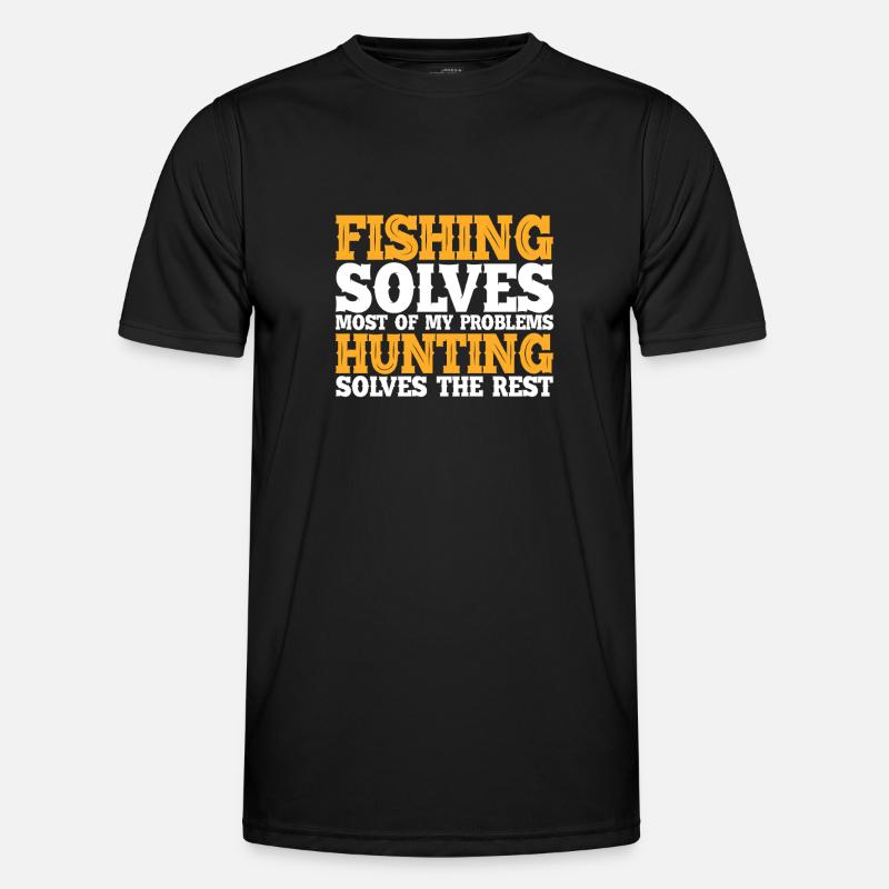 Fishing Solves Problems - Männer Funktions-T-Shirt - Schwarz