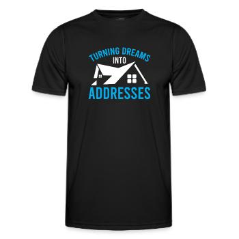 Agents immobiliers Agents immobiliers - T-shirt sport Homme - noir - Devant - AI Model Male 178 dark (178cm)