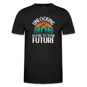 Agents immobiliers Agents immobiliers - T-shirt sport Homme - noir - Devant - AI Model Male 178 dark (178cm)