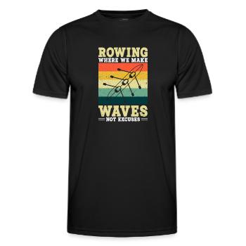 Équipe d’aviron pour le barreur Lover Coastal Rowing - T-shirt sport Homme - noir - Devant - AI Model Male 178 dark (178cm)