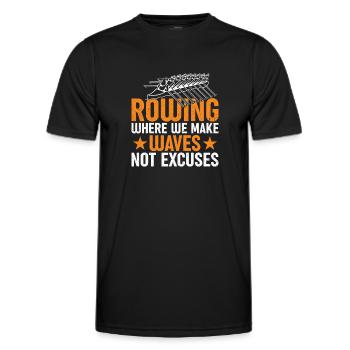Équipe d’aviron pour le barreur Lover Coastal Rowing - T-shirt sport Homme - noir - Devant - AI Model Male 178 dark (178cm)