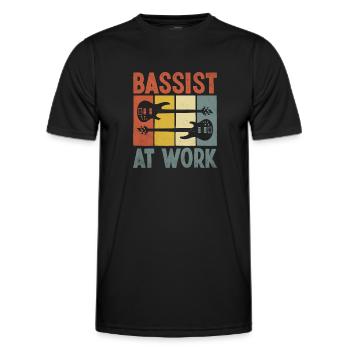 Bassist At Work Bass Player Musician - Men's Functional T-Shirt - black - Front - AI Model Male 178 dark (178cm)