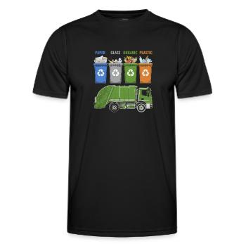 Recycling Trash Garbage Truck Trash Collector - Men's Functional T-Shirt - black - Front - AI Model Male 178 dark (178cm)