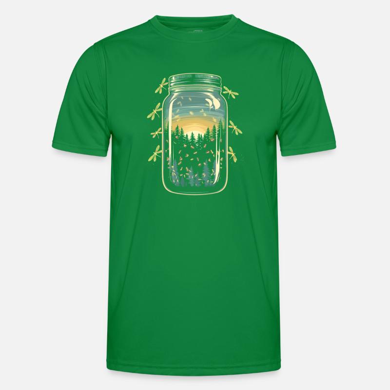 Magical forest fireflies Men's Functional T-Shirt