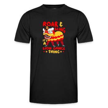 Roar Bling It’s A Lion Dance Thing Chinois Nouveau - T-shirt sport Homme - noir - Devant - AI Model Male 178 dark (178cm)