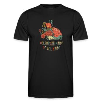 Celebrate Autism: Celebrate Minds Of All Kinds - Men's Functional T-Shirt - black - Front - AI Model Male 178 dark (178cm)