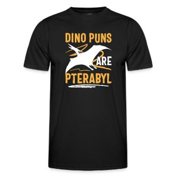 Drôle de Dino Jeu de mots Ptérodactyle - T-shirt sport Homme - noir - Devant - AI Model Male 178 dark (178cm)