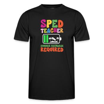 Sped Teacher Summer Recharge Required - Men's Functional T-Shirt - black - Front - AI Model Male 178 dark (178cm)