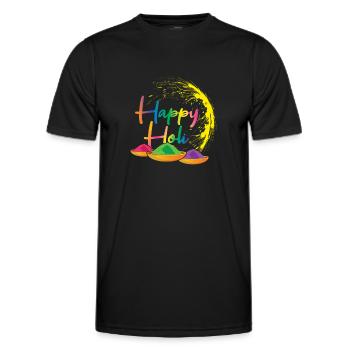 Happy Holi Festival Blaze of Colors - Men's Functional T-Shirt - black - Front - AI Model Male 178 dark (178cm)