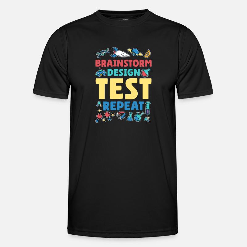 Brainstorm Design Test Repeat - Men's Functional T-Shirt - black