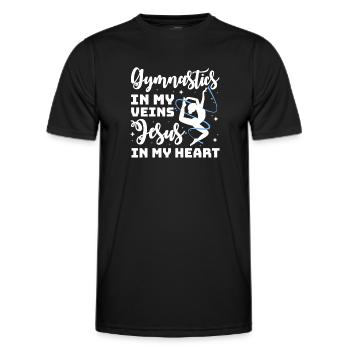 La gymnastique dans mes veines Jésus dans mon cœur chrétien - T-shirt sport Homme - noir - Devant - AI Model Male 178 dark (178cm)