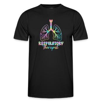 Atemtherapeut Tie Dye Gesundheitswesen Lunge - Männer Funktions-T-Shirt - Schwarz - Vorne - AI Model Male 178 dark (178cm)