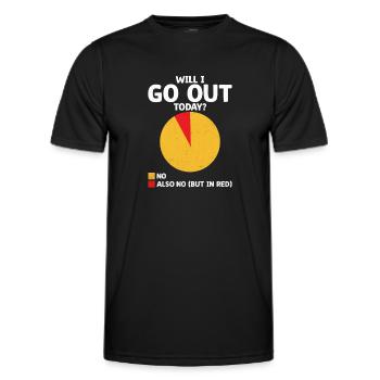 Werde ich heute ausgehen Sprüche für Introvertierte - Männer Funktions-T-Shirt - Schwarz - Vorne - AI Model Male 178 dark (178cm)
