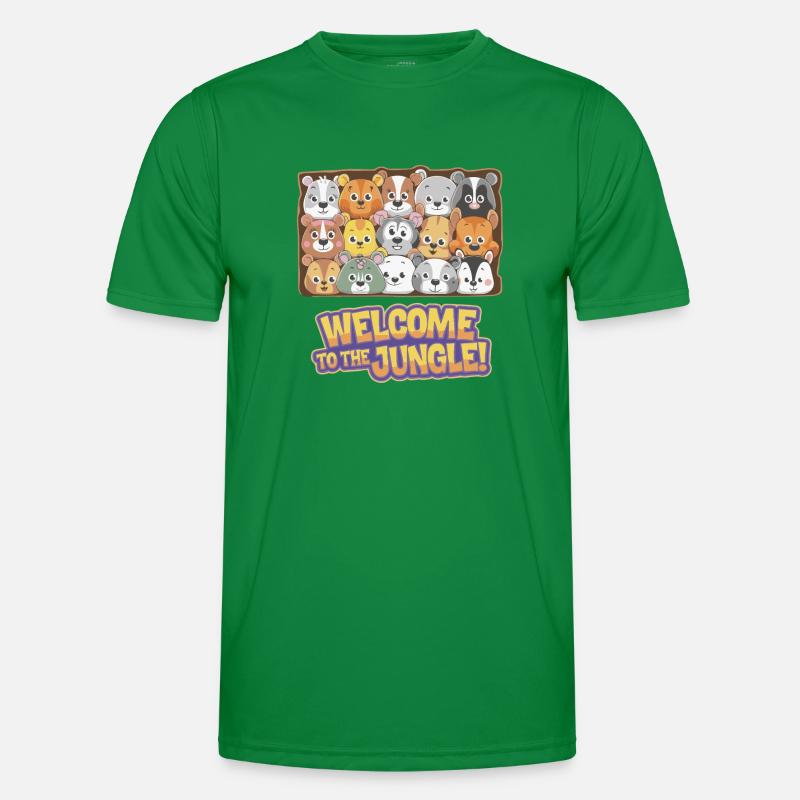 MONTIERTE TIERKÖPFE Männer Funktions-T-Shirt