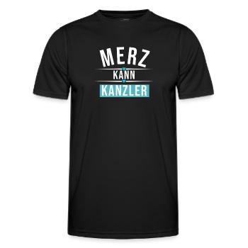 Merz kann Kanzler - Männer Funktions-T-Shirt - Schwarz - Vorne - AI Model Male 178 dark (178cm)