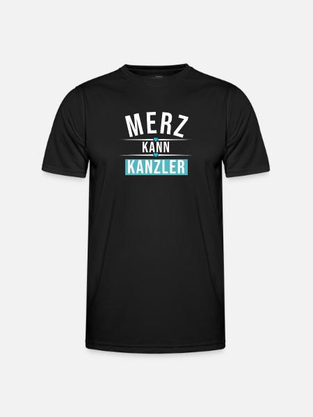 Merz kann Kanzler - Männer Funktions-T-Shirt - Schwarz
