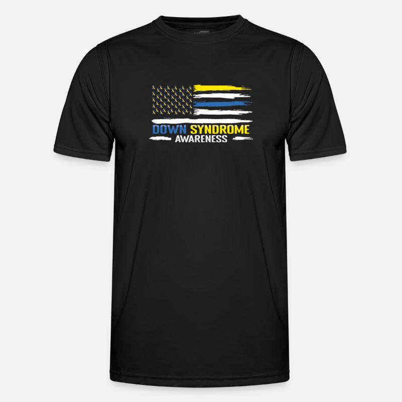 Down Syndrom Bewusstsein Flagge Design - Männer Funktions-T-Shirt - Schwarz