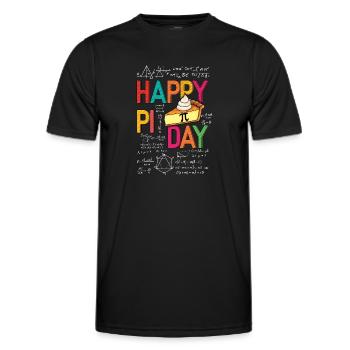 Happy Pi Day Math Fans Quadratic Formulas - Men's Functional T-Shirt - black - Front - AI Model Male 178 dark (178cm)