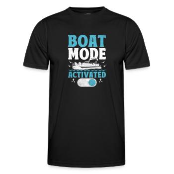 Boat Mode Activated Paddle Boat - Men's Functional T-Shirt - black - Front - AI Model Male 178 dark (178cm)