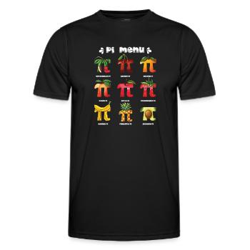 Pi Menü Fruchtfreunde Pi Day Spaß - Männer Funktions-T-Shirt - Schwarz - Vorne - AI Model Male 178 dark (178cm)