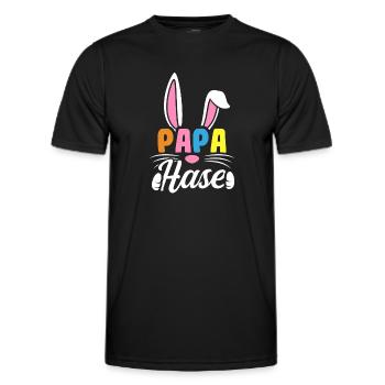 Papa Rabbit - Men's Functional T-Shirt - black - Front - AI Model Male 178 dark (178cm)