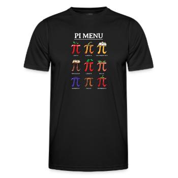 Pi Menu: Apple, Pumpkin, Lemon and More for - Men's Functional T-Shirt - black - Front - AI Model Male 178 dark (178cm)
