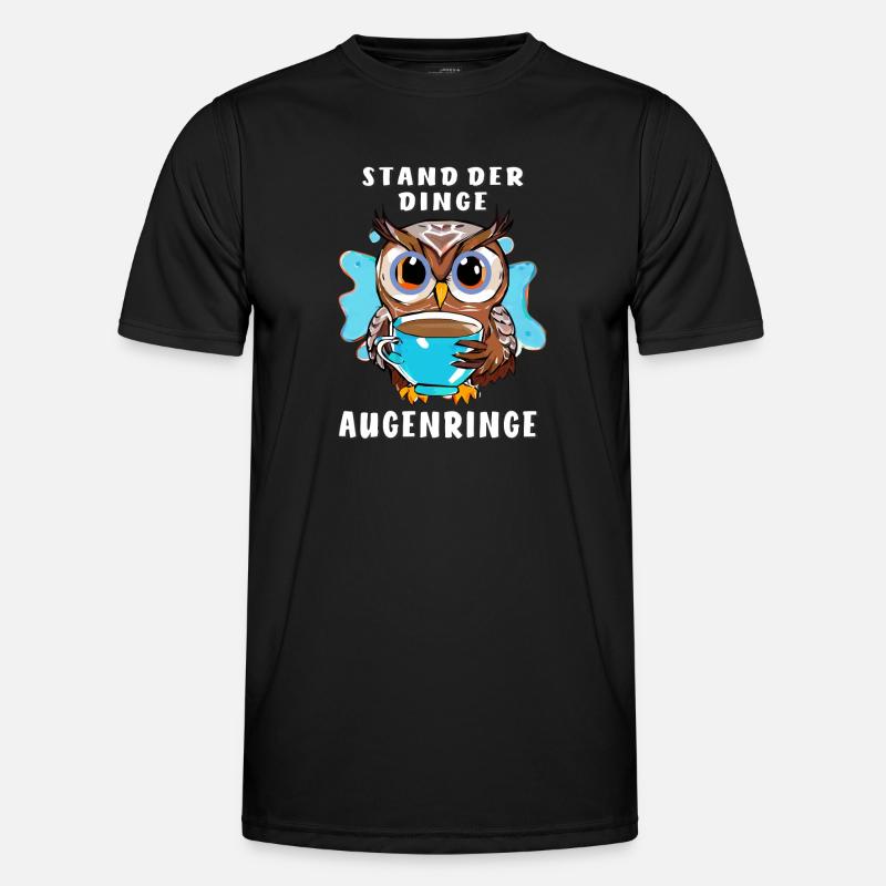 EULE STAND DER DINGE AUGENRINGE - Männer Funktions-T-Shirt - Schwarz