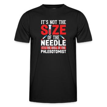 Es ist nicht die Größe der Nadel lustig - Männer Funktions-T-Shirt - Schwarz - Vorne - AI Model Male 178 dark (178cm)