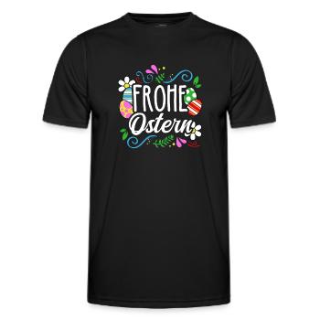 Joyeuses Pâques - T-shirt sport Homme - noir - Devant - AI Model Male 178 dark (178cm)