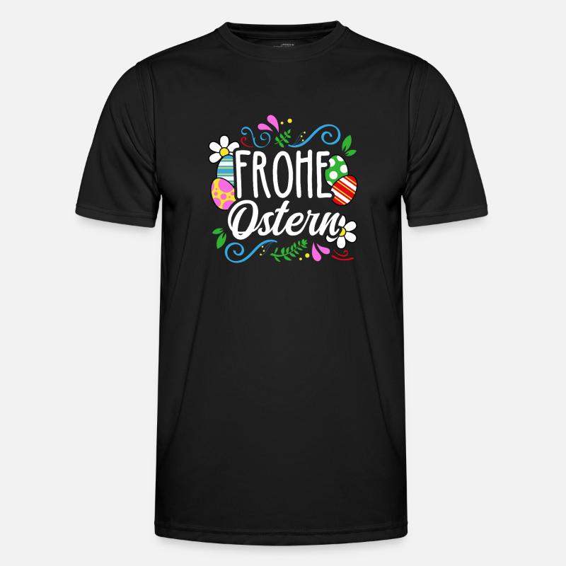 Frohe Ostern - Männer Funktions-T-Shirt - Schwarz
