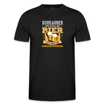 Schrauber Mein Antrieb Sind Bier Laute Musik - Männer Funktions-T-Shirt - Schwarz - Vorne - AI Model Male 178 dark (178cm)