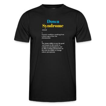 Down syndrome: genetic condition with - Men's Functional T-Shirt - black - Front - AI Model Male 178 dark (178cm)