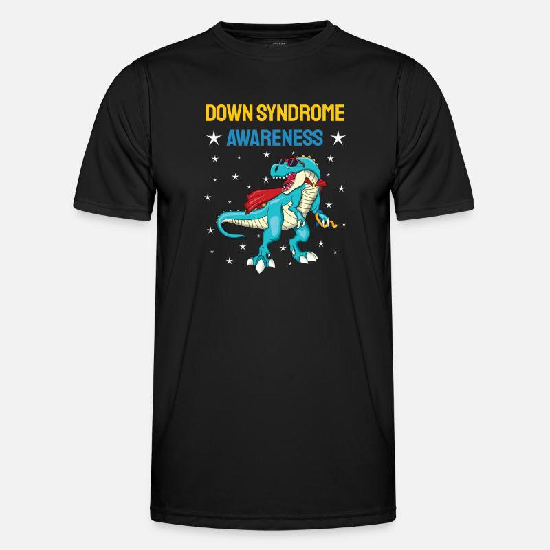 Dinosaurier Down Syndrom Bewusstsein Männer Funktions-T-Shirt