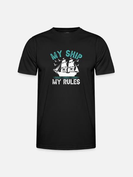 My Ship My Rules Pirate Youth Design - Men's Functional T-Shirt - black
