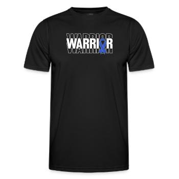 Warrior Blue Ribbon Colorectal Colon Cancer de l’intestin - T-shirt sport Homme - noir - Devant - AI Model Male 178 dark (178cm)