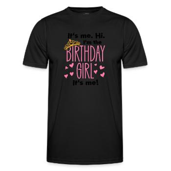 fille d’anniversaire noire omg elle est si poétique - T-shirt sport Homme - noir - Devant - AI Model Male 178 dark (178cm)