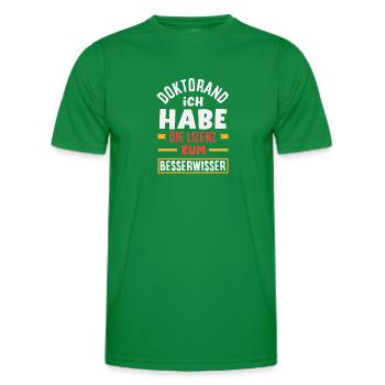 Doktorand Ich Habe Die Lizenz Zum Besserwisser - Männer Funktions-T-Shirt - Kelly Green - Vorne - AI Model Male 178 dark (178cm)