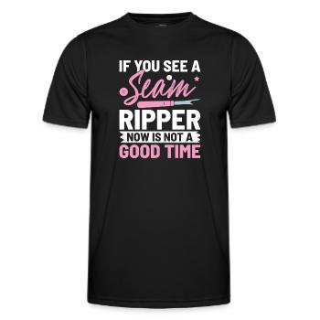 If You See A Seam Ripper Now Is Not A Good Time - Men's Functional T-Shirt - black - Front - AI Model Male 178 dark (178cm)